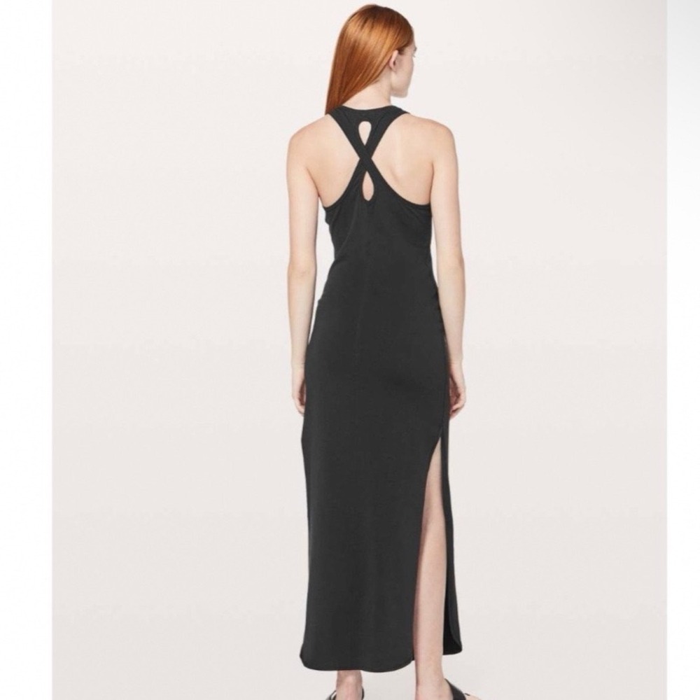 Lululemon Restore & Revitalize Dress Black Pima Cotton Maxi W1BHDS small